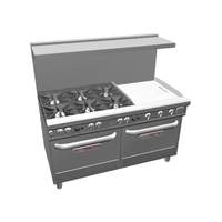 Southbend Ultimate 60" Gas 6 Star Burner Range w/ 24" Right Griddle - 4603AA-2GR