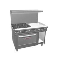 Southbend Ultimate 48in 4 Burner Range w/24in Right Thermostat Griddle - 4481DC-2TR 