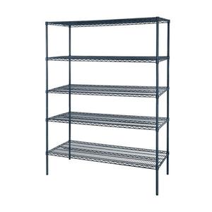 Atosa 5-Tier 60"x24" Epoxy Wire Shelving Unit w/ 86" Posts - MWSSE247286