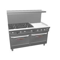 Southbend Ultimate 60" Gas 4 Large Burner Range w/ 24" Right Griddle - 4607AA-2TR