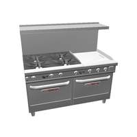 Southbend Ultimate 60in Gas 4 Large Burner Range with 24in Right Griddle - 4607AA-2GR 