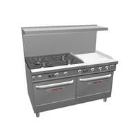 Southbend Ultimate 60" Gas 4 Large Burner Range w/ 24" Right Griddle - 4607DD-2TR