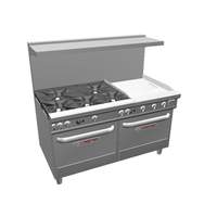 Southbend Ultimate 60" Gas 5 Burner Range w/ 24" Right Manual Griddle - 4605DD-2GR