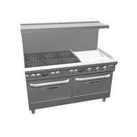 Southbend Ultimate 60" Gas 6 Burner Range w/ 24" Right Griddle - 4602DD-2TR