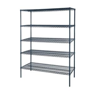 Atosa 5-Tier 24inx18in Epoxy Wire Shelving Unit with 86in Posts - MWSSE182486 