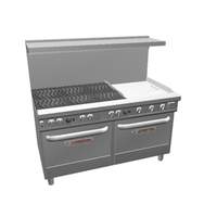 Southbend Ultimate 60" Gas 6 Burner Range w/ 24" Right Manual Griddle - 4602DD-2GR