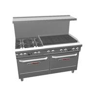 Southbend Ultimate 60in Gas 4 Burner Range with 36in Right Charbroiler - 4601AA-3CR 