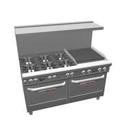 Southbend Ultimate 60in Gas 6 Burner Range with 24in Right Charbroiler - 4601AA-2CR 