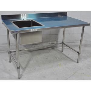 GSW USA WT-PS3060L Work Table, W/Prep Sink W/Open Base and Bracing - WT-PS3060LW OPEN BASE AND BRACING 