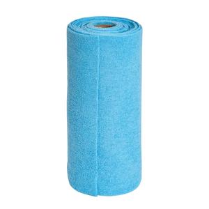 Winco 12"x12" Disposable Blue Rolled Microfiber Towel - 50 Sheets - BTM-12B