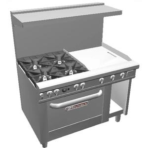 Southbend Ultimate 48" 4 Burner Gas Range w/ Left Thermostic Griddle - 4484DC-2TL