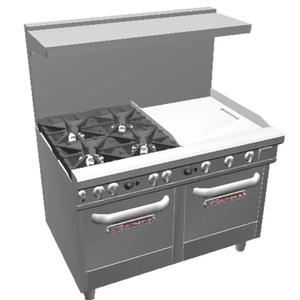 Southbend Ultimate 48" 4 Burner Range w/ 24" Left Manual Griddle - 4484EE-2GL