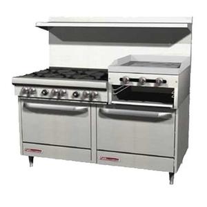 Southbend Ultimate 60" Gas 6 Non-clog Burner Range w/ Raised Griddle - 4601AD-2RR