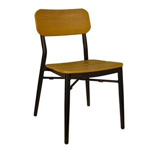 H&D Commercial Seating Stackable Aluminum Plastic Wood Side Chair - 7181S 