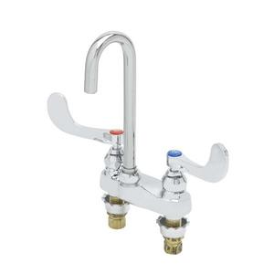 T&S Brass 4" Deck Mount Mixing Faucet w/ Flow Disc in Swivel Piece - B-0892-FC