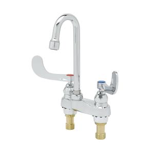 T&S Brass Deck Mount Mixing Faucet w/ Non-Aerated Sprayer - B-0892-VF05