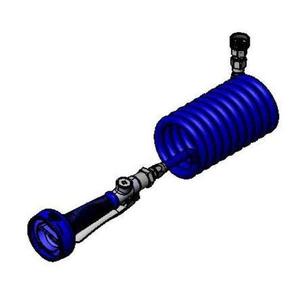 T&S Brass Blue Coiled Hose w/ High Flow Spray Valve - PJ-108H-CH01