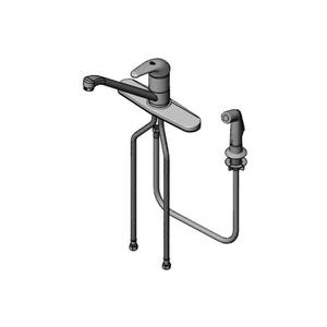 T&S Brass Deck Mount Single Lever Faucet w/ Integral 9" Swivel Spout - B-2730