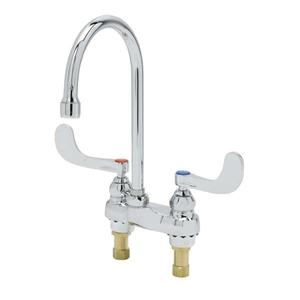 T&S Brass 4" Centerset Deck Mount Mixing Faucet w/ Laminar Flow Device - B-0892-122X-LAM