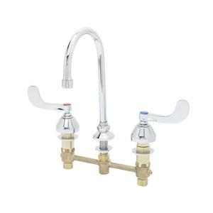 T&S Brass 8" Concealed Deck Mounted Mixing Faucet w/ 5-3/4" Gooseneck - B-2866-05