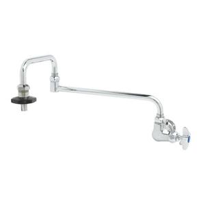 T&S Brass Chrome Splash-Mounted Double-Jointed Pot Filler Faucet - B-0592