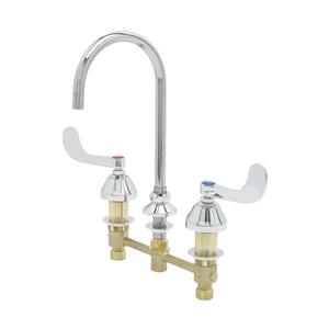 T&S Brass 8" Concealed Deck Mounted Mixing Faucet w/ Swivel Gooseneck - B-2866-05FC15