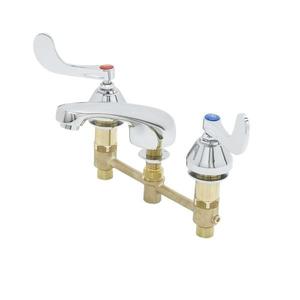 T&S Brass 8" Concealed Deck Mount Mixing Faucet w/ Spout - B-2990-WH4-VF05