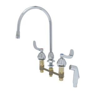 T&S Brass 8" Concealed Deck Mount Mixing Faucet w/ Aerator Outlet - B-2347-05