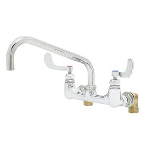 T&S Brass Big-Flo Wall Mount Mixing Faucet w/12in Swing Nozle - B-0290-04 