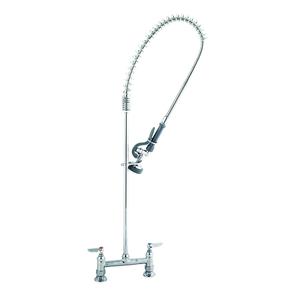 T&S Brass EasyInstall Pre-Rinse 8in Center with Spring Action Gooseneck - B-0123 