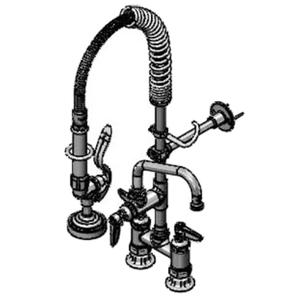 T&S Brass 4in Deck Mount Mini Pre-Rinse Faucet with 6in Swing Nozzle - MPZ-4DLN-06 