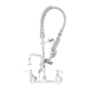 T&S Brass 8" Wall Mount Mini Pre-Rinse Faucet w/ 6" Add-On Faucet - MPZ-8WLN-06