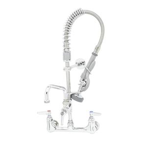 T&S Brass 8in Wall Mount Mini Pre-Rinse Faucet with 8in Add-On Faucet - MPZ-8WLN-08 