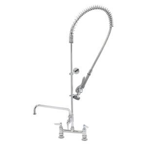 T&S Brass EasyInstall Pre-Rinse 8" Ajustable Center w/Spring Gooseneck - B-0123-ADF12-B