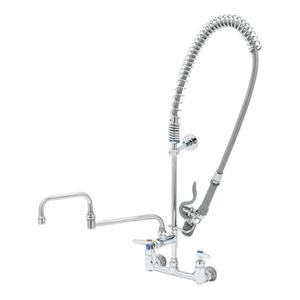 T&S Brass 8" Wall Mount Pre-Rinse Unit w/ 15"Double Joint Swing Nozzle - B-0154-CR-C