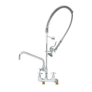 T&S Brass Big-Flo Pre-Rinse Unit with 8in Mixing Faucet & 4-Arm Handles - B-0287-427-B 