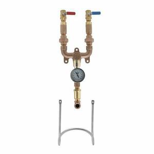 T&S Brass Mixing Valve Assembly with 3/4in Color Coded Globe Valves - MV-0771-12N-BVT 