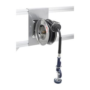 T&S Brass Stainless Steel Open Hose Reel with 12ft Hose - B-7102-01 