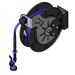 T&S Brass Epoxy Coated Steel Open Hose Reel System w/ 50' Hose - B-7242-01