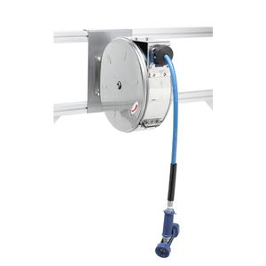 T&S Brass Stainless Steel Enclosed Hose Reel System w/ 30' Hose - B-7122-C02