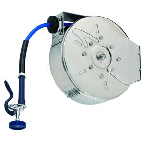 T&S Brass Stainless Steel Enclosed Hose Reel System with 50ft Hose - B-7142-C01 