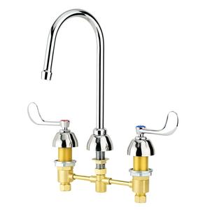 Krowne Metal 8" Deck Mount Restroom Faucet With 5.75" Gooseneck Spout - 14-840L