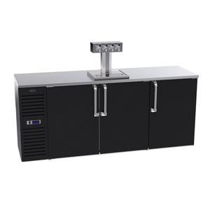 Krowne Metal 84" Wide Four Tap Three-Section Draft Beer Cooler - DB84L-BSS