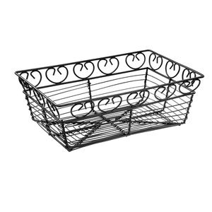 Winco 9in x 5-7/8in Rectangular Black Wire Bread/Fruit Basket - WBKG-9 