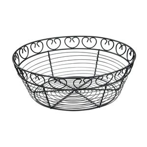 Winco 10in Dia. Round Black Wire Bread/Fruit Basket - WBKG-10R 