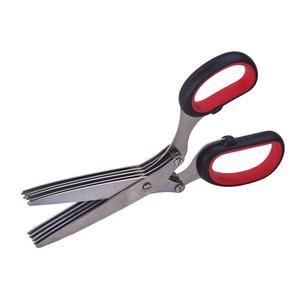 Winco 7.75" (5) Stainless Steel Bladed Herb Shears w/Rubber Handle - KS-05