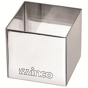 Winco 2"W x 2"D Square Stainless Steel Pastry Mold w/Mirror Finish - SPM-22S