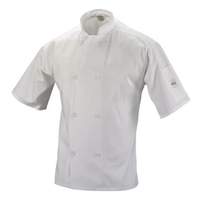 Mercer Culinary Millennia Unisex White Short Sleeve Chef Jacket - XL - M60013WH1X