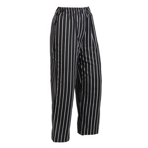 Mercer Culinary Millennia Unisex Black Chalk Stripe Cook's Pants - L - M60030BCSL