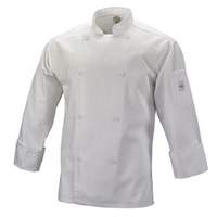 Mercer Culinary Genisis Unisex White Long Sleeve Chef Jacket - Small - M61010WHS